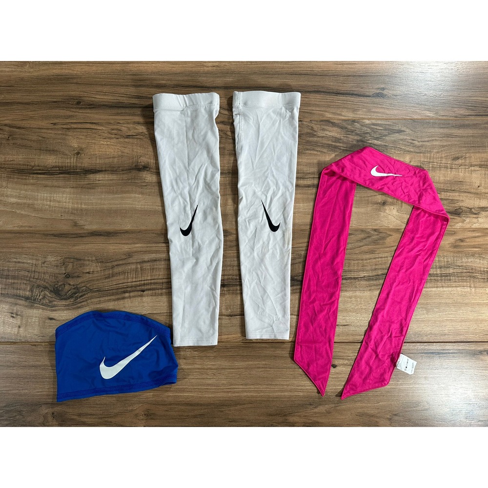 Lot Of Unisex Nike Pro Compression Knee Sleeves & Head‎ Band - Nike Head Band